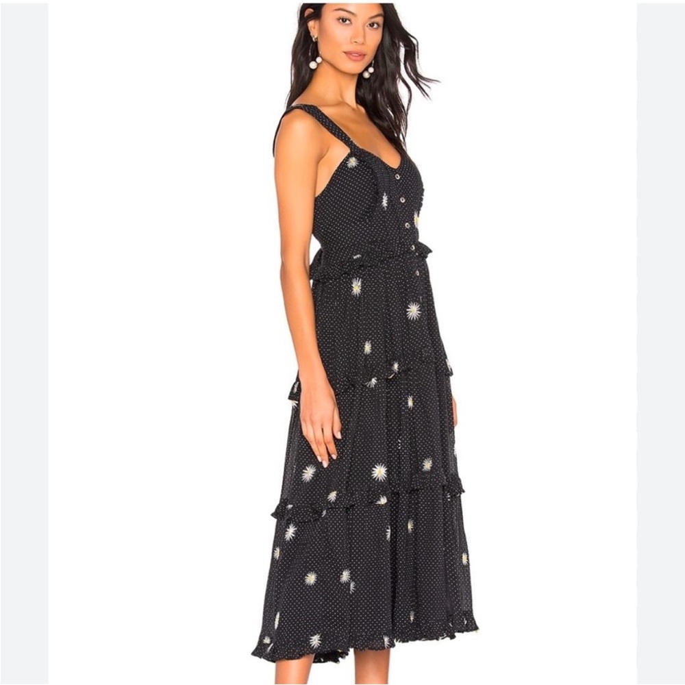 Free People Black and White Midi Dress